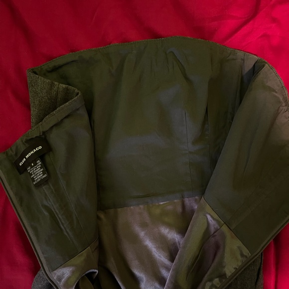 Club Monaco strapless lined grey wool dress Size 6  with side slit pockets - Picture 8 of 9